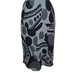 The Limited NWT Abstract geometric Y2K Skirt‎ Small Gray Black Elastic Waist